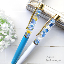 名入れ可》サントリーニ島の空と海❀ハーバリウムボールペン❀世界紀行