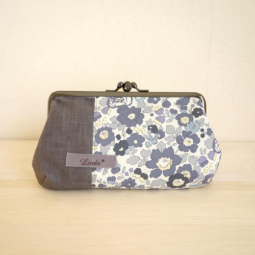 母の日のプレゼントに! ダブルオープンがま口ポーチ リバティ  