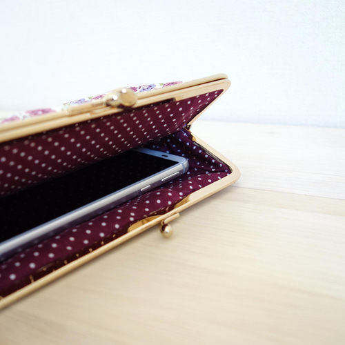 母の日のプレゼントに! ダブルオープンがま口ポーチ リバティ  