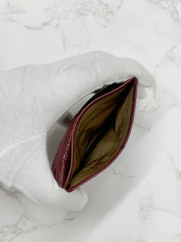 日本製　上質　クライン・カルー　オーストリッチ　財布　コンパクトウォレット　エキゾチックレザー　 6枚目の画像