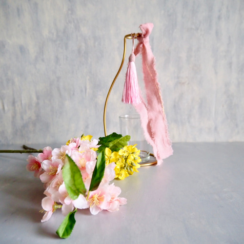 桜と菜の花】｜アーティフィシャルフラワー 花瓶アレンジ| 春｜ギフト