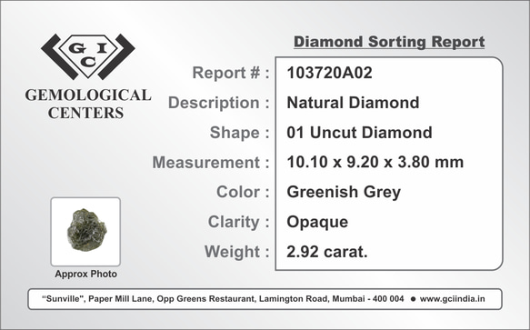 K18YG 天然アンカット(原石)ダイヤモンドペンダント 9枚目の画像