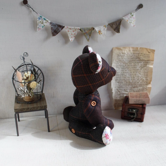 オレンジブラウンのテディベア　ペコ/ Teddy beat Peco