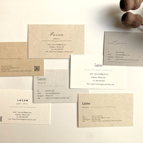 7種のデザイン◇ショップカード / アクセサリー台紙 / 名刺