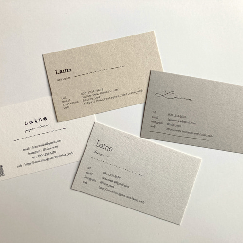 7種のデザイン◇ショップカード / アクセサリー台紙 / 名刺