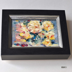 「時を楽しむ rose-p05」ミニ油絵原画　額付き・特典付き 9枚目の画像