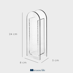 Moosy Life｜窗花花器 波光款 極簡透明花器 (DF01C3A1-12M-TW) 第5張的照片