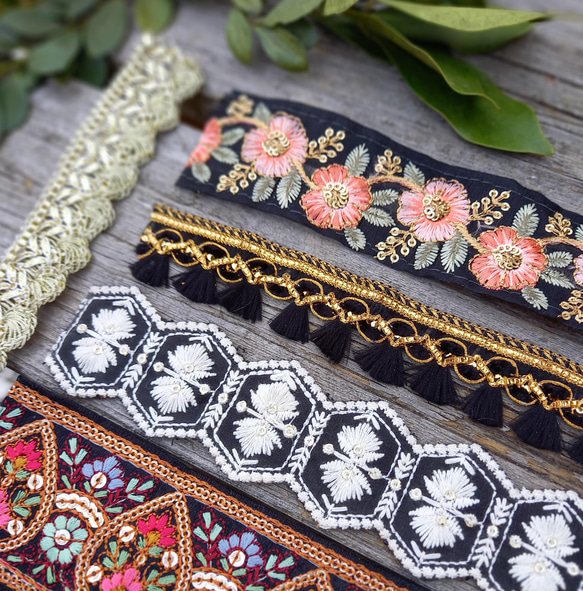 インド刺繍リボンセット 5（インド刺繍リボン 5本セットの通販