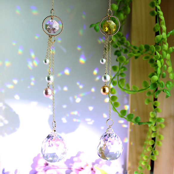 春天的彩色珍珠太陽捕手～官共榮&amp;櫻花～【使用優質水晶】 第3張的照片