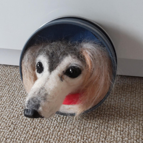羊毛フェルト　犬　サルーキ　高さ約25cm 羊毛フェルト ベッタン子 サルーキ犬 羊毛フェルト olive 通販