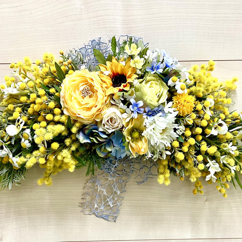 ミモザのドライフラワースワッグNo.22 （ドライフラワー花屋の
