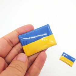 【売上50%寄付】ウクライナ国旗の七宝焼ブローチ【受注生産】 4枚目の画像