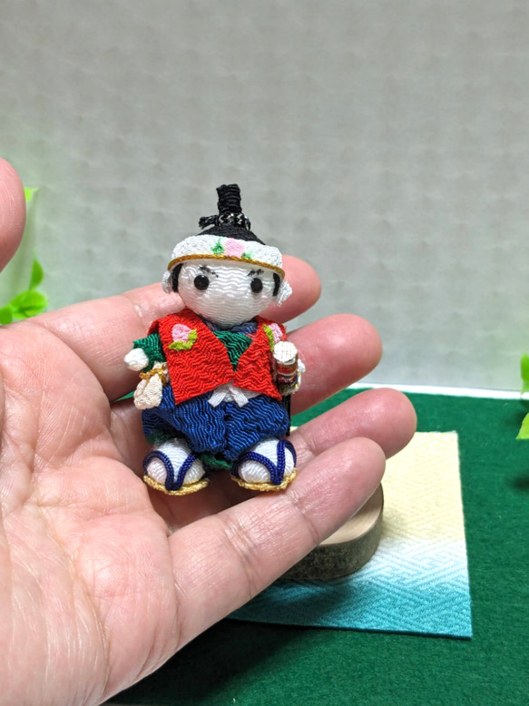 ちりめん細工の桃太郎 ✾ 五月人形✾ 　初節句のお祝いにも！ 　 即納できます！ 3枚目の画像