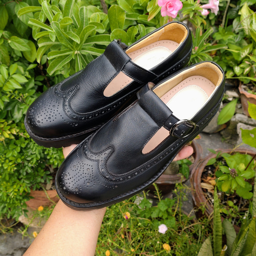 涼しげローファー/ miumiu ウイングチップウッド厚底靴シルバー36