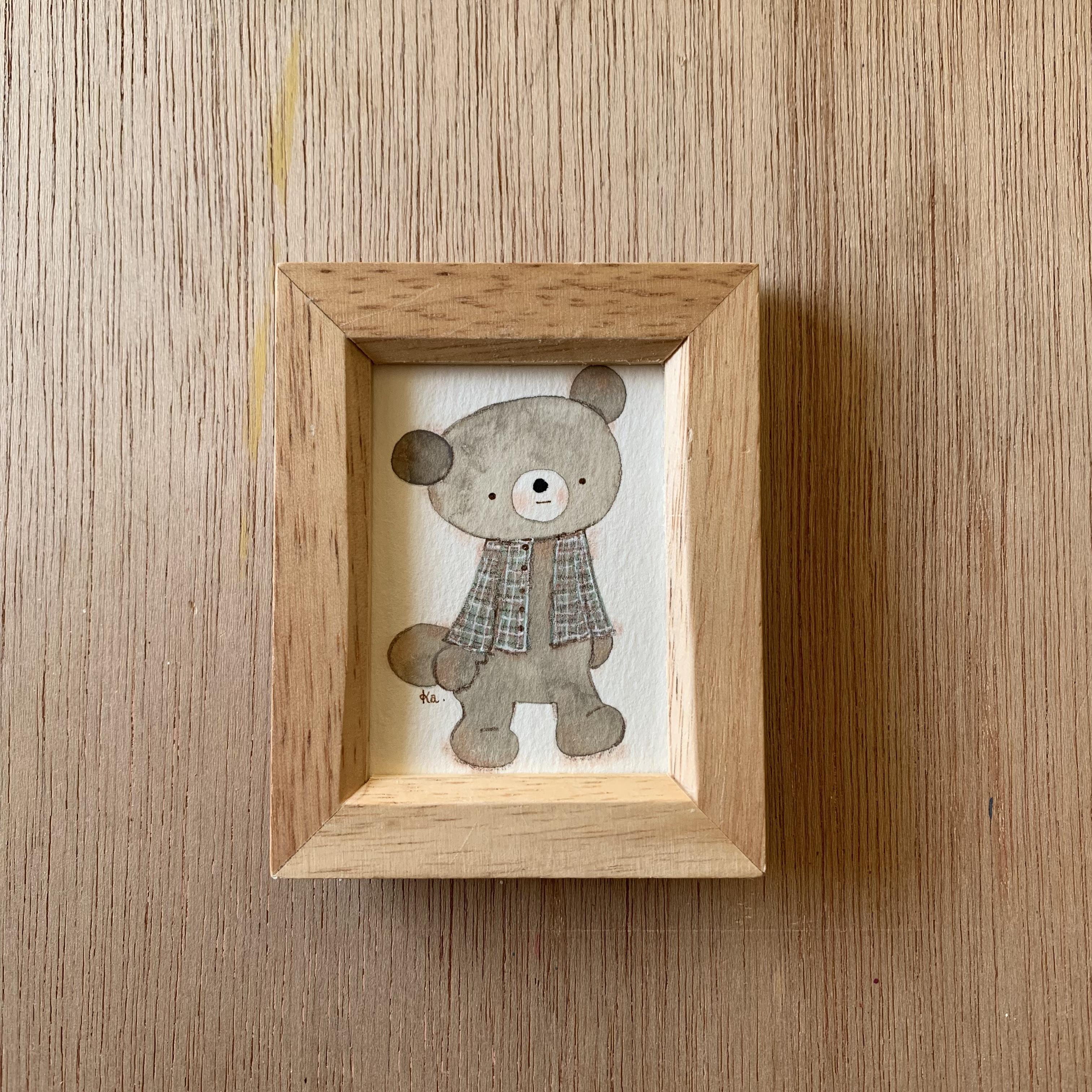 「チェックのジャケット」ミニ額　原画