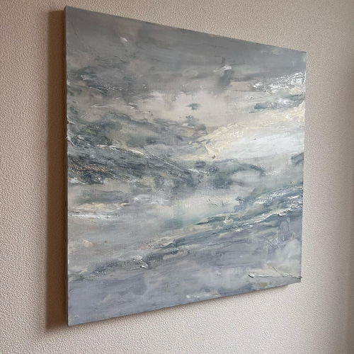 ASAGIRI - グレー 白 金 ゴールド 絵画 インテリア アート 絵画