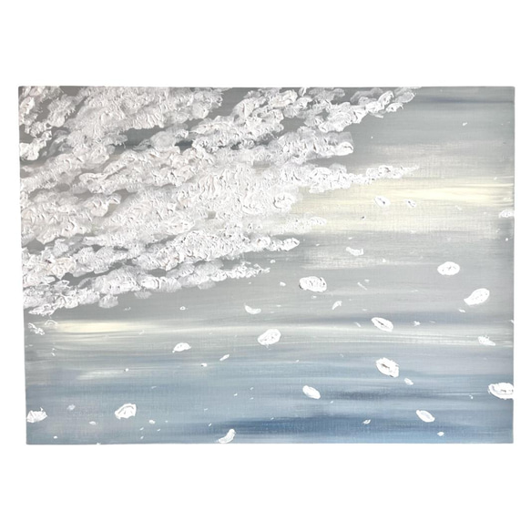 SAKURA - 白 ベージュ グレー 光 絵画 インテリア アート