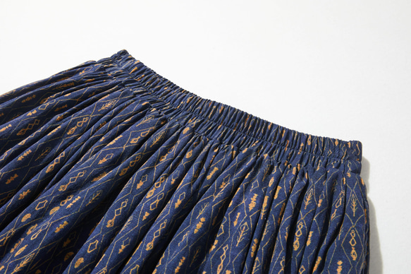 ニュアンスたっぷりオリジナルプリントスカート　ロングスカート　コットンリネン220310-1 3枚目の画像