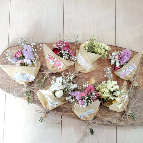 3個～ミニブーケ ミニ花束 ミニスワッグ 結婚式 席札 二次会