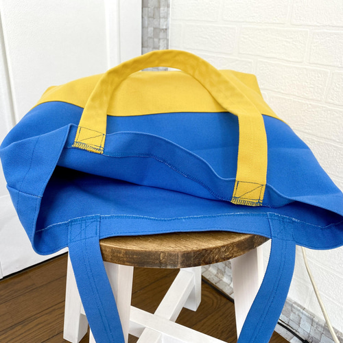 ウクライナ支援】国旗カラー☆8号帆布のトートバッグ トートバッグ