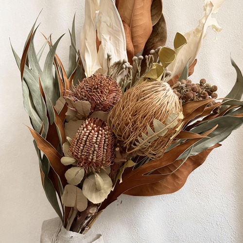 Banksia brown leaf swag スワッグ francfleur 通販 13608763