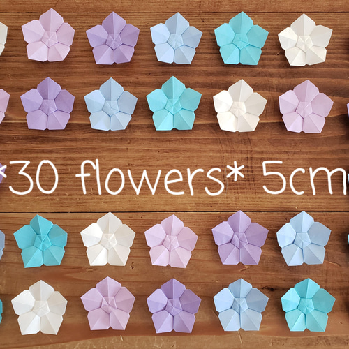 折り紙で作る紫陽花の壁掛け／【Paper】Hydrangea wall hanging