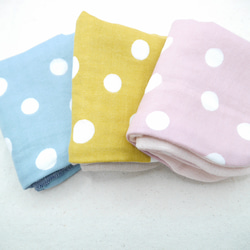 ふわもこハンカチ｜フレンチドット-French Dots-｜L・20×20cm｜ガーゼハンカチ｜ハンドタオル｜ギフト 2枚目の画像