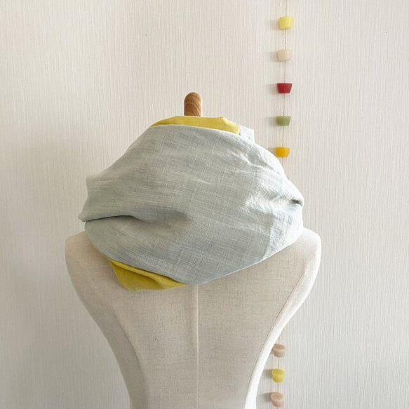 ♡由優質日本紗布製成的豐盛拼布圍脖♡3色混合（薄荷、香草、檸檬） 第8張的照片