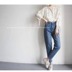 春の福袋  母の日ャツ カジュアル シャツ ストライプ シャツ レディース 白い シャツ 韓国 ブラウス ブラウス オフ 10枚目の画像