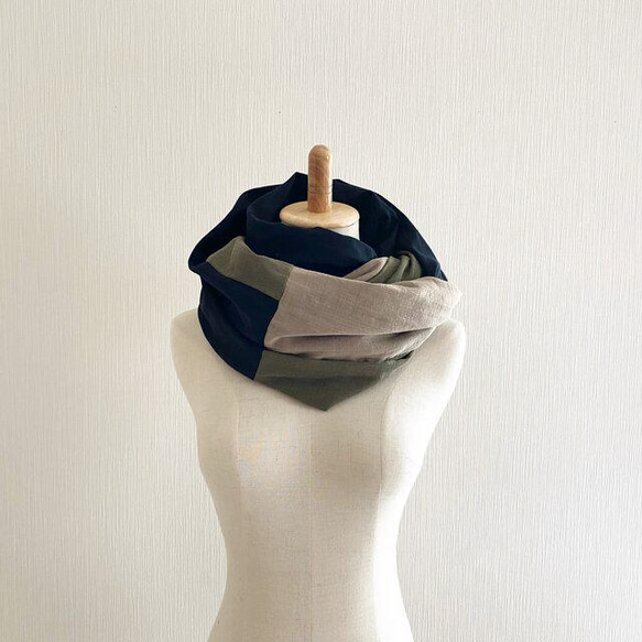 日本製造♡高品質蓬鬆平板雙層紗質圍脖♡卡其色、黑色、沙米色 第4張的照片