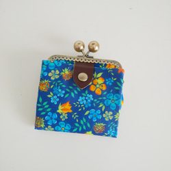新品 正規品!!  sky 6800)ミナペルホネン flower(紺色) 長 浮足丸玉がま口長財布 財布・ケース・小物入れ