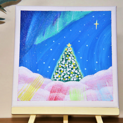 アクリル画 青系の色合い 朝霧blue／アクリル画 キャンバス 原画 S0号 心象風景 青い絵