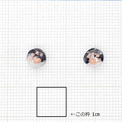 にゃんと珊瑚の肉球！ミニピアス≪サージカルステンレス≫白黒 ぶち ハチワレ風 両耳用 猫ピアス 9枚目の画像