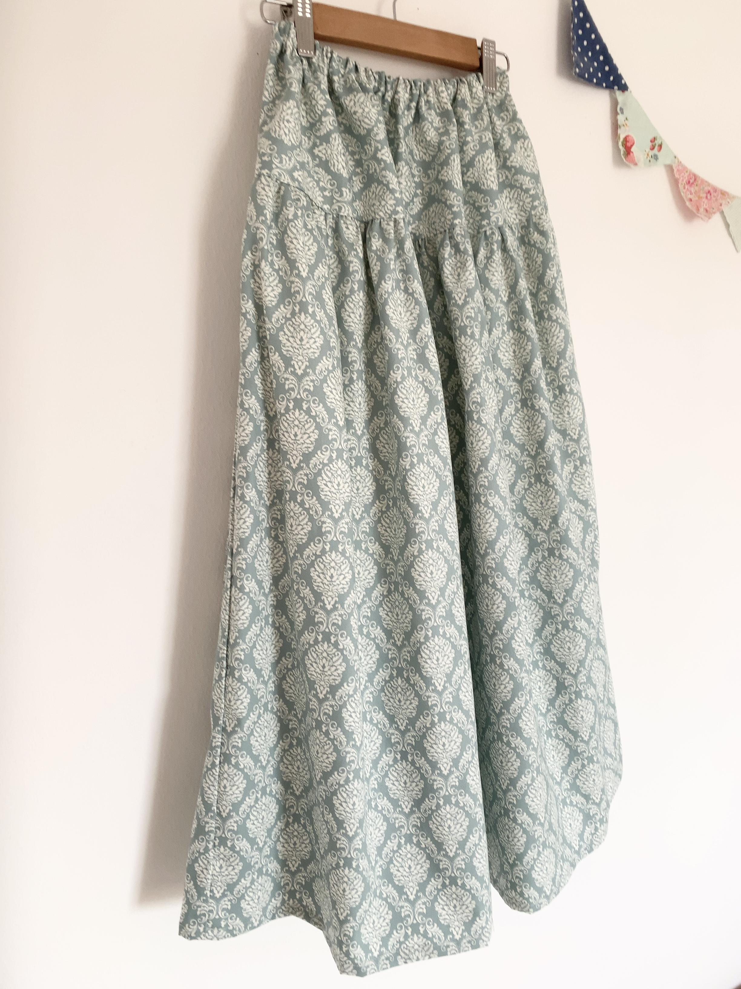 ＊Damask♪マキシティアードスカート（light blue)＊