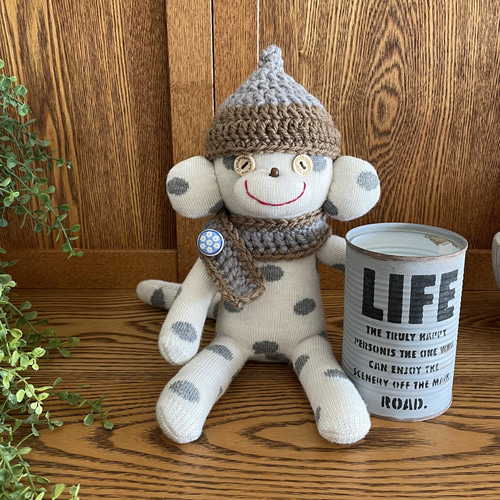 グレーの猫ちゃん(男の子) ソックキャット ソックモンキー  猫ぬいぐるみ グレーの猫ちゃん(男の子) ソックキャット ソックモンキー 猫