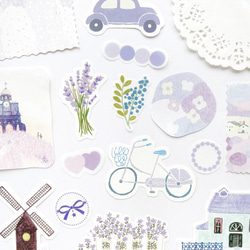 フレークシール＆紙素材 31枚set 《lavender》[F420] 1枚目の画像
