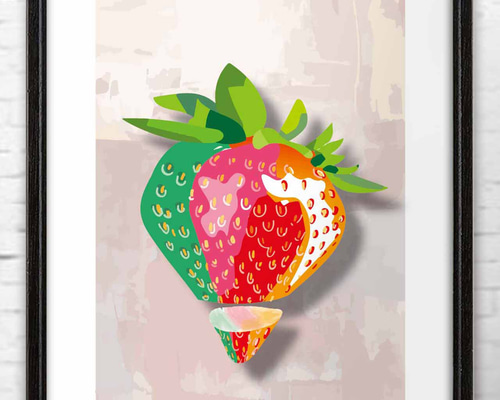 いちごのある静物画☆水彩画☆原画☆A4サイズ☆フレーム付 楽天市場】手描き 油絵 額入り油彩画 いちご F6サイズ フルーツ