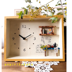 【季節限定】ミモザカラー置き時計️　インテリア雑貨・カフェ・スワッグ・大切な時間・木製・プレゼント・置時計・お家 1枚目の画像