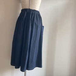 【デニムのパッチワークデザインスカート】 5枚目の画像