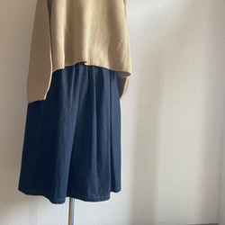【デニムのパッチワークデザインスカート】 4枚目の画像