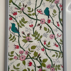 オリジナル 生地額装 ファブリックパネル シノワズリ 鳥 花 額装 絵画