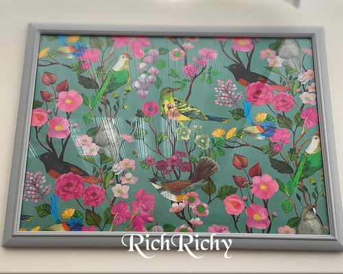美しいパネル生地　ハンドメイド パネル生地 Fly breeze リネン生地【生地・布】【柄単位販売】