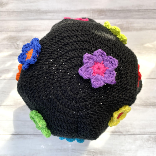 NO.3122014】ハンドメイド 立体お花付き バケットハット