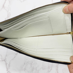日本製　上質　クライン・カルー　オーストリッチ　薄型　ロングウォレット　長財布　L字ファスナー　エキゾチックレザー 8枚目の画像