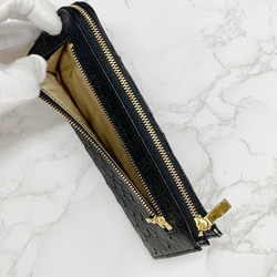 日本製　上質　クライン・カルー　オーストリッチ　薄型　ロングウォレット　長財布　L字ファスナー　エキゾチックレザー 6枚目の画像