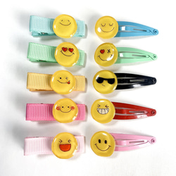 確認用　599円　3色セット　ニコちゃんスマイル　ヘアピン　ぱっちんどめ ヘアピン ヘアクリップ 髪留め 髪飾り ぱっちんピン パッチン