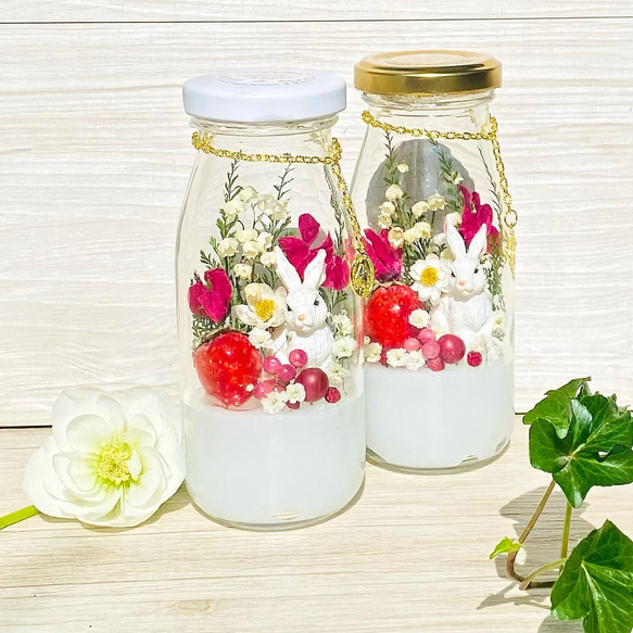 1966 中華寶瓶　瑠璃宝瓶　ケース付　数量限定品 牛乳瓶【本物のいちごに鈴蘭】 ドライフラワー Shirogaruvi 通販