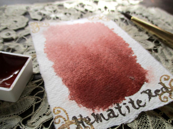 *♥*香る水彩絵具*Bordeaux Red Hematite *Natural Attar Watercolor♥* 3枚目の画像