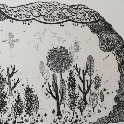 詩集 山の奥 限定150部 駒井哲郎オリジナル銅版画「風景」「森