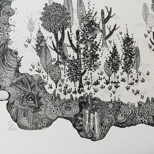 銅版画作品 「石の記憶の森」 版画 ほりみゆき (MIYU) 通販
